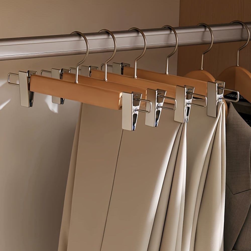 BowLift | Maxwell Premium Wood Pants Hangers with Clips