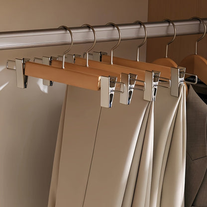 BowLift | Maxwell Premium Wood Pants Hangers with Clips