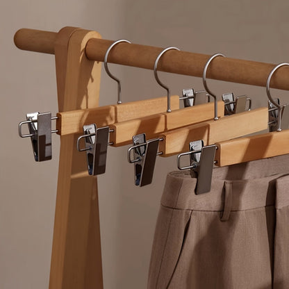 BowLift | Maxwell Premium Wood Pants Hangers with Clips