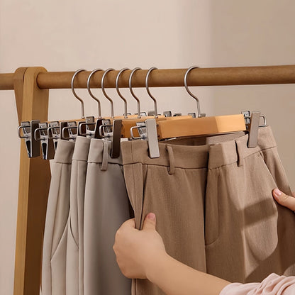 BowLift | Maxwell Premium Wood Pants Hangers with Clips