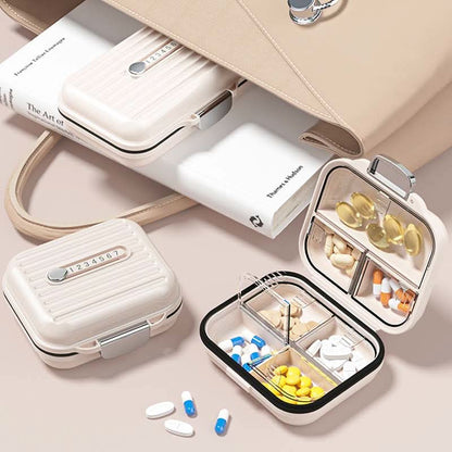 Portable Pill Organizer with 7 Compartments and Triple Lock