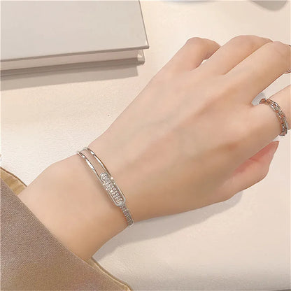 BowLift | Open bracelet made of 925 sterling silver with zirconia