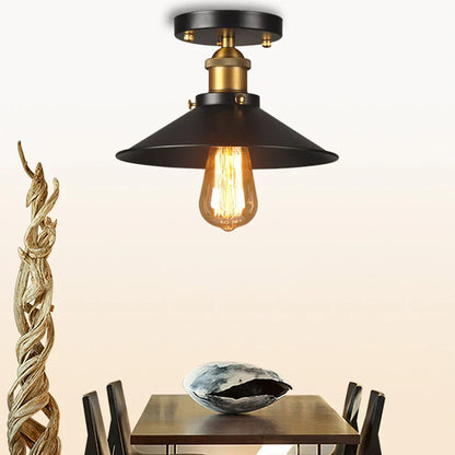 Vintage ceiling lamp in industrial style, Retro ceiling light with Edison light bulb, LED-compatible | Karnz