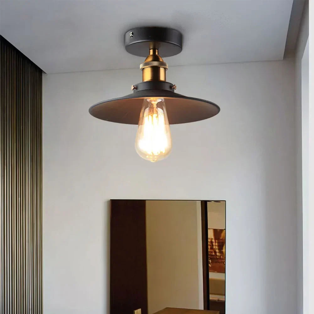 Vintage ceiling lamp in industrial style, Retro ceiling light with Edison light bulb, LED-compatible | Karnz