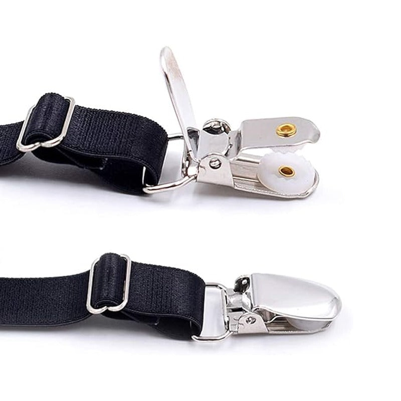 Men's Shirt Stays Elastic Suspenders for Secure Shirt Holder