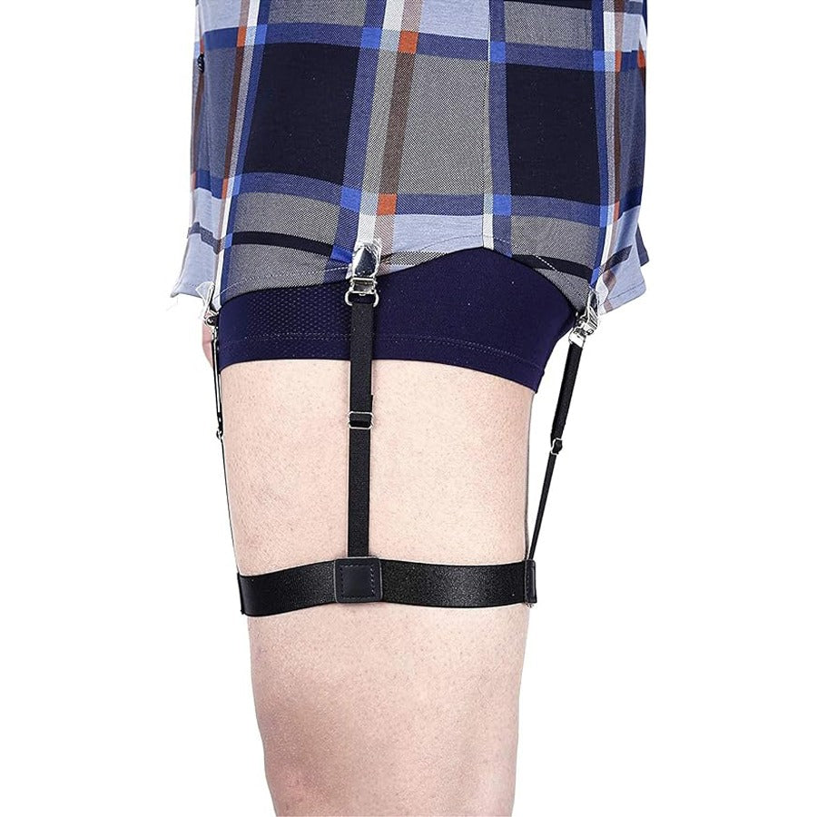Men's Shirt Stays Elastic Suspenders for Secure Shirt Holder
