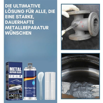 Karnz | High-Performance Metal Repair Adhesive | Industrial Adhesive for Cast Iron, Steel & Aluminum | Heat Resistant & Waterproof | 100ml Liquid Metal Repair Kit | Silver