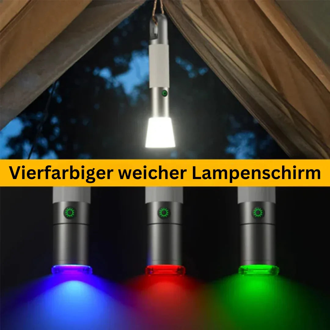 Skanto | LED Flashlight with Multicolor Filters – Rechargeable USB-C Lamp with Camping and Emergency Light Function