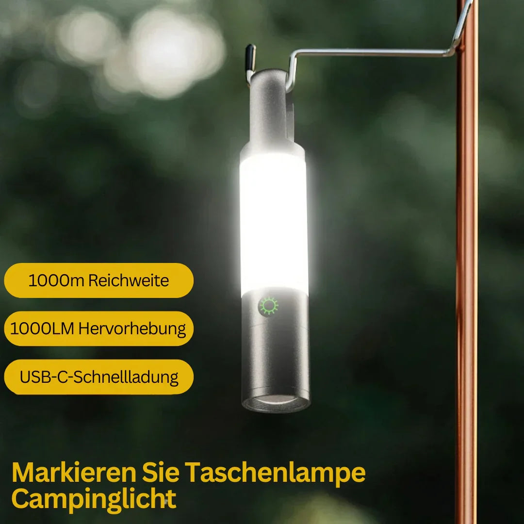 Skanto | LED Flashlight with Multicolor Filters – Rechargeable USB-C Lamp with Camping and Emergency Light Function
