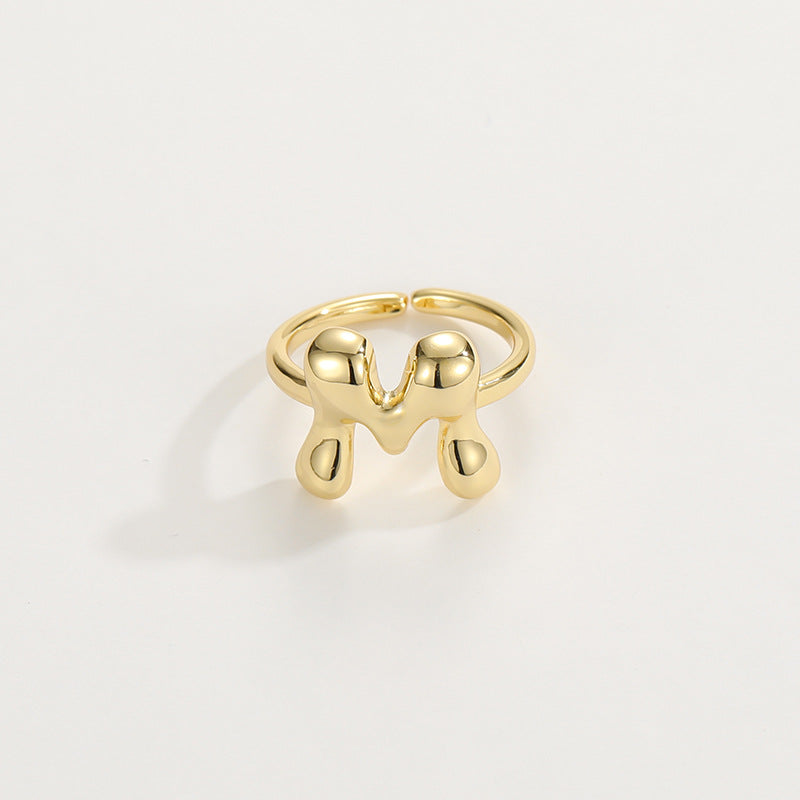 BowLift | Cute Bubble Letter Initial Ring