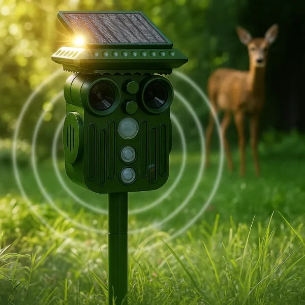 BowLift | Ultrasonic Solar Deer Repeller | 5 Adjustable Modes. Waterproof & Eco-Friendly for Home Gardens and Yards