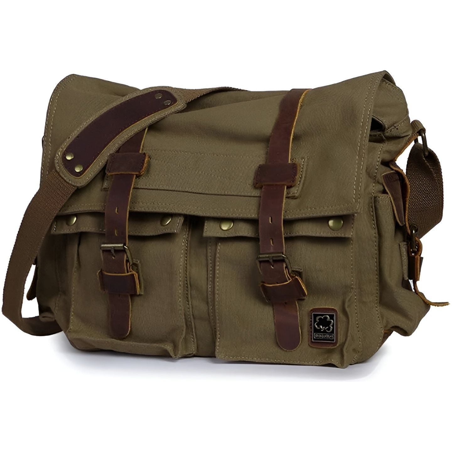 Skanto | Michael Bag – Vintage Canvas Messenger Bag for Men with Leather Details
