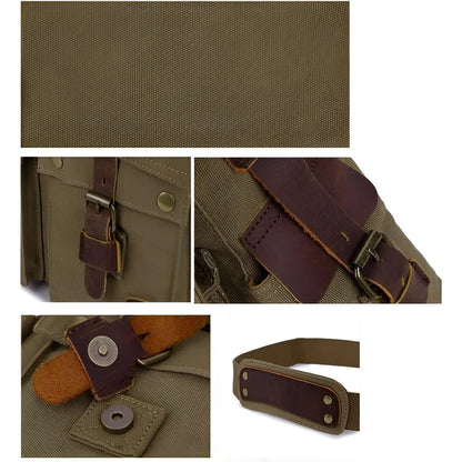 Skanto | Michael Bag – Vintage Canvas Messenger Bag for Men with Leather Details