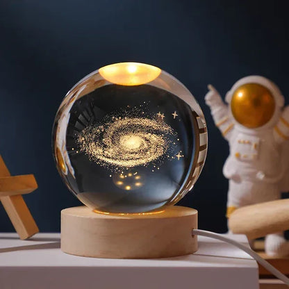 3D Crystal Ball with LED Lighting | Glowing Ball for Bedroom and Decoration | Perfect Gift | Karnz