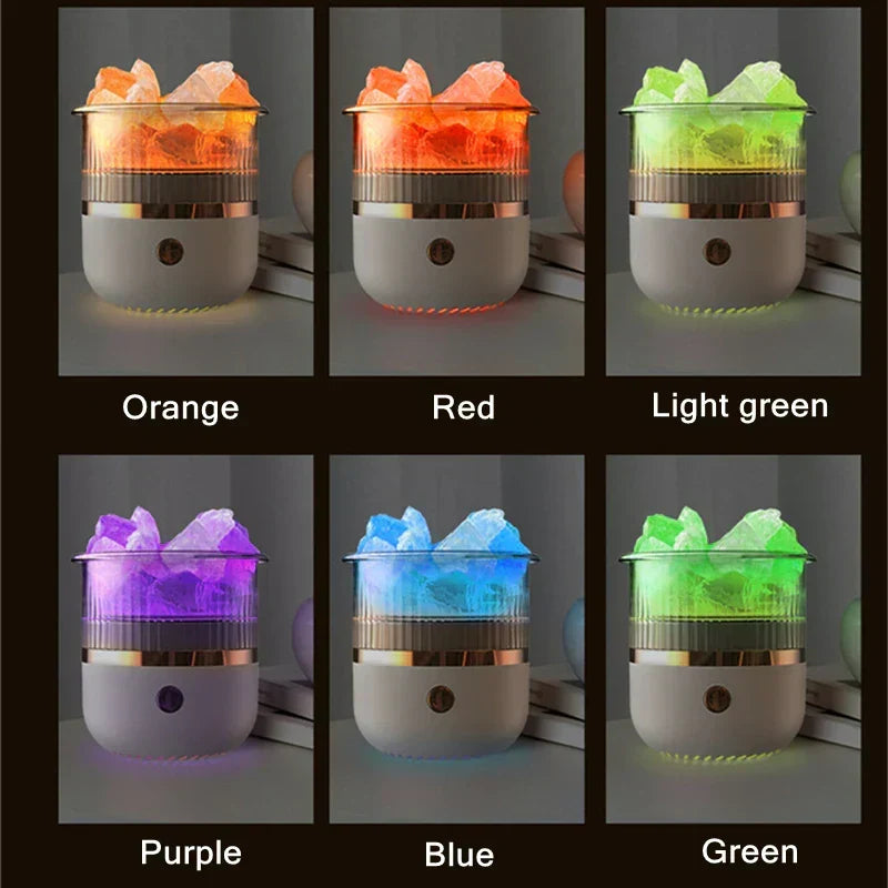 Brehn | Himalayan Salt Crystal Lamp & Essential Oil Diffuser, USB Ultrasonic Humidifier for Home & Office