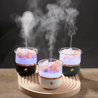 Karnz | Himalaya Salt Crystal Lamp & Essential Oil Diffuser, USB Ultrasonic Humidifier for Home & Office