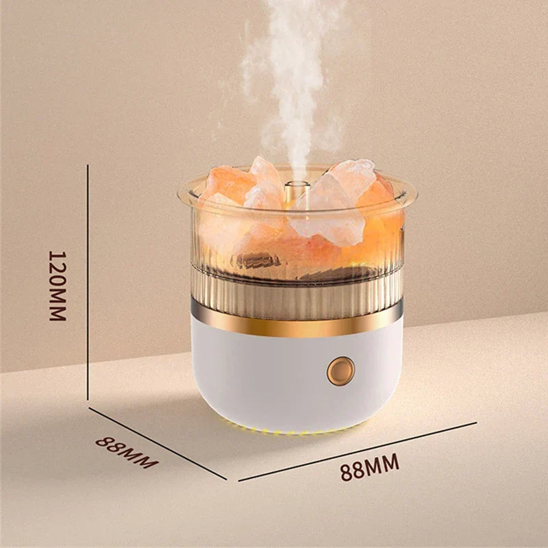 Karnz | Himalaya Salt Crystal Lamp & Essential Oil Diffuser, USB Ultrasonic Humidifier for Home & Office