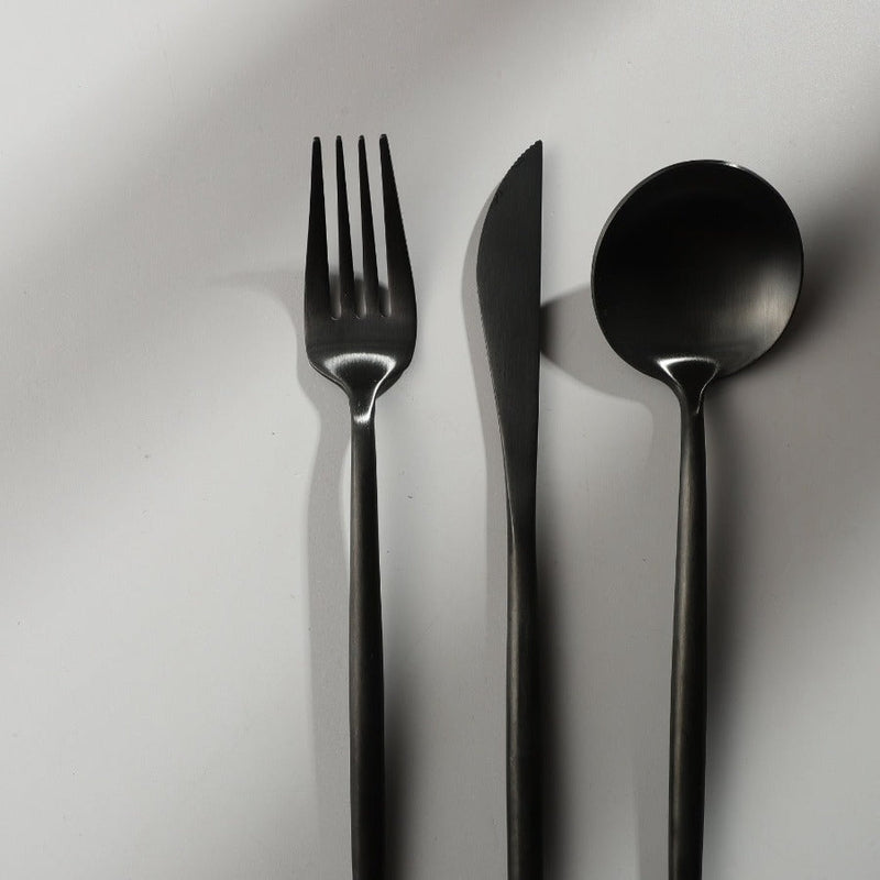 BowLift | Minimalist Flatware Set – 20-Piece Titanium-Coated Stainless Steel Cutlery | Modern Matte Finish for Elegant Dining