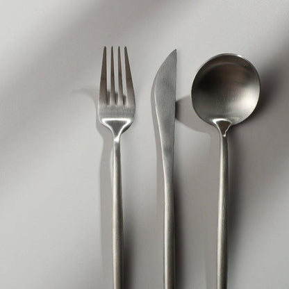 BowLift | Minimalist Flatware Set – 20-Piece Titanium-Coated Stainless Steel Cutlery | Modern Matte Finish for Elegant Dining