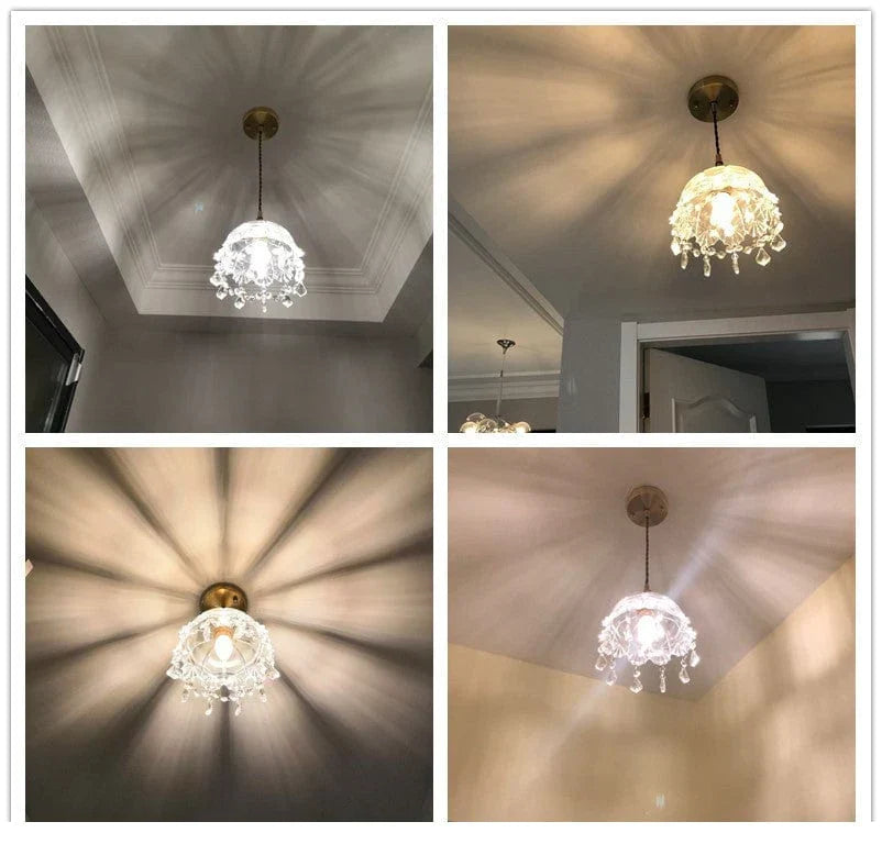 Minimalist Retro Crystal Glass Pendant Light Karnz