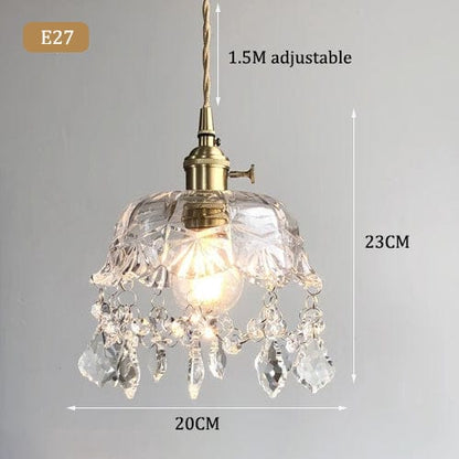 Minimalist Retro Crystal Glass Pendant Light Karnz