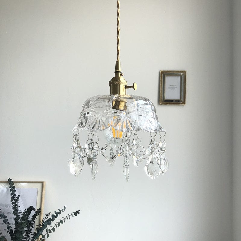 Minimalist Retro Crystal Glass Pendant Light Karnz