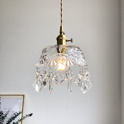 Minimalist Retro Crystal Glass Pendant Light Karnz