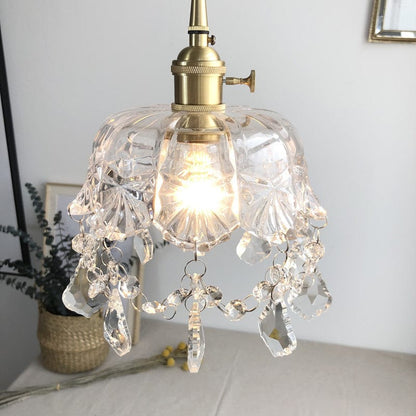 Minimalist Retro Crystal Glass Pendant Light Karnz