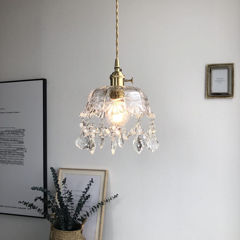 Minimalist Retro Crystal Glass Pendant Light Karnz