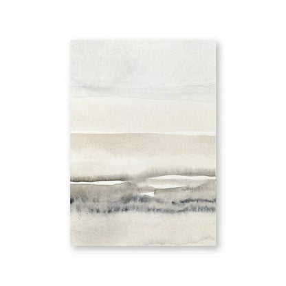 Minimalist Abstract Landscape Wall Art Fine Art Canvas Prints Beige Gray Art for Modern Living Room Bedroom Dining Scandinavian Interior | Skanto