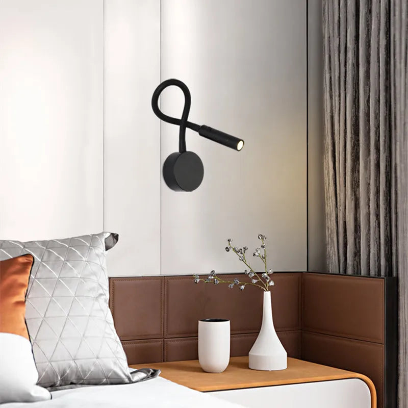 BowLift | SleekGlow – Minimalist LED Reading Wall Lamp with Adjustable Arm
