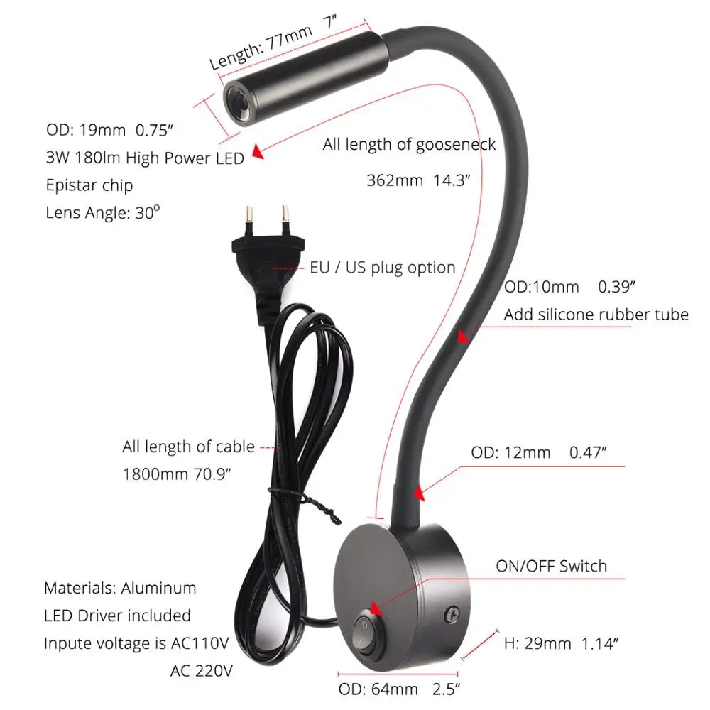 BowLift | SleekGlow – Minimalist LED Reading Wall Lamp with Adjustable Arm