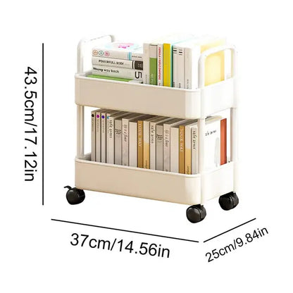 Mobile Bookshelf Cart with Wheels | Book Storage and Organizer - Dalton | Kalsten