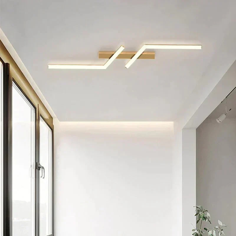 Skanto | Modern Flush-Mounted LED Line Ceiling Lamp – Minimalist & Energy-Saving