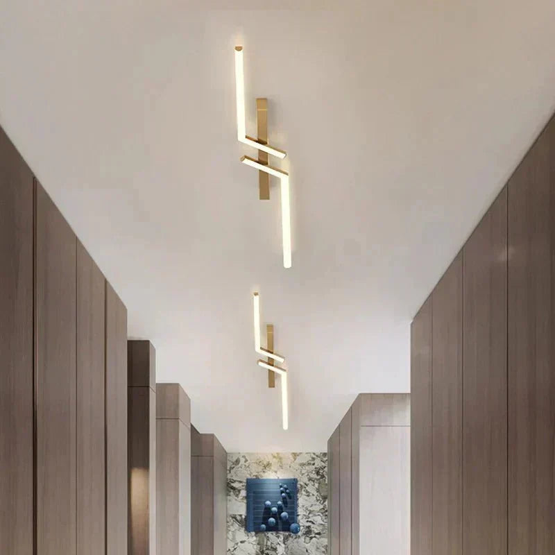 Skanto | Modern Flush-Mounted LED Line Ceiling Lamp – Minimalist & Energy-Saving