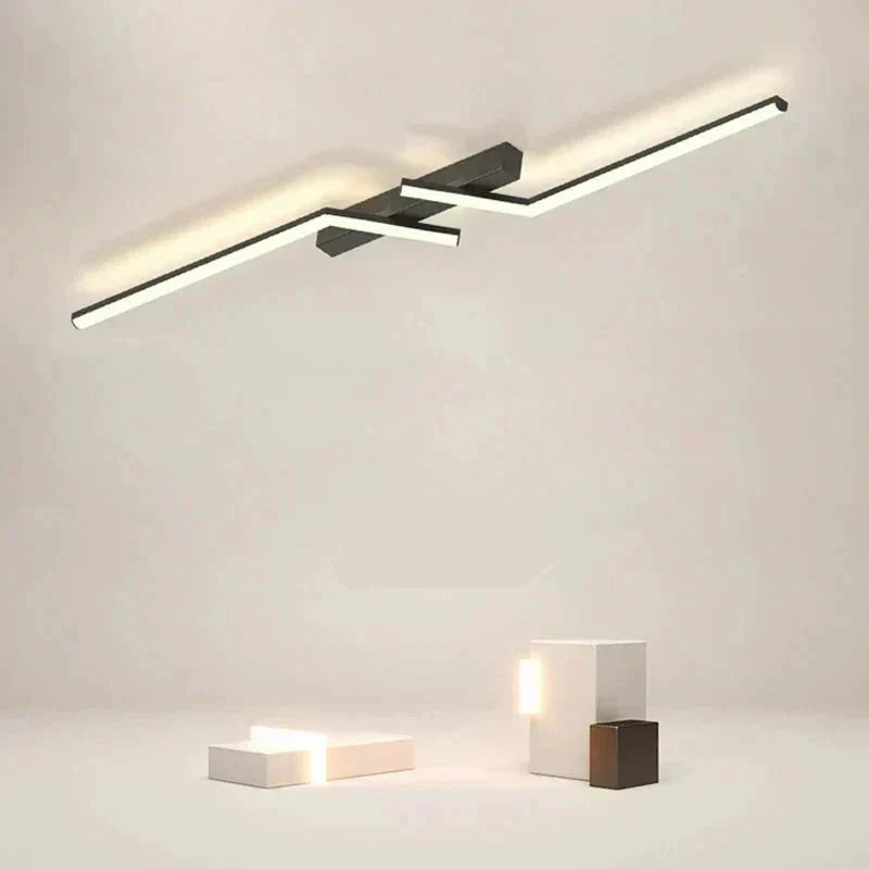Skanto | Modern Flush-Mounted LED Line Ceiling Lamp – Minimalist & Energy-Saving