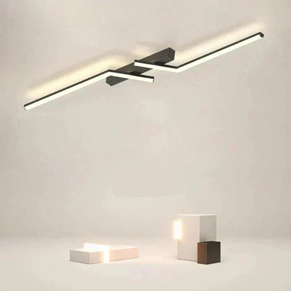 Skanto | Modern Flush-Mounted LED Line Ceiling Lamp – Minimalist & Energy-Saving