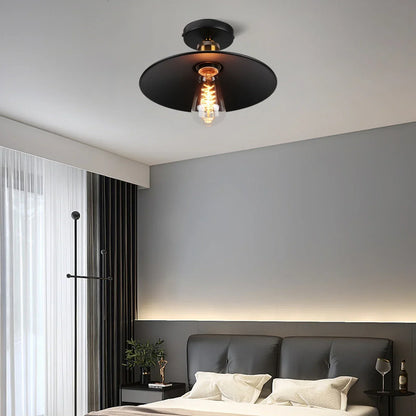 Vintage ceiling light in industrial style, metal lamp for living room or bedroom, LED-compatible | Karnz