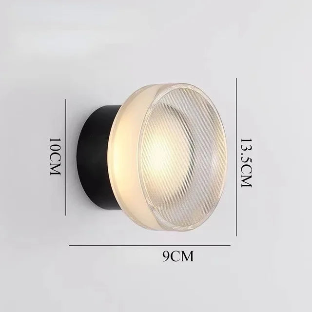 Modern Round LED Glass Wall Light – Wall Lamp for Living Room, Hallway, Bedroom and Bathroom | Karnz
