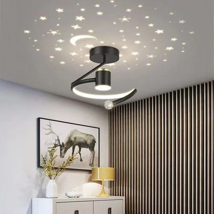 LED Starry Sky Ceiling Lamp – Modern Crystal Chandelier Design for Kids' Room and Living Room | Skanto