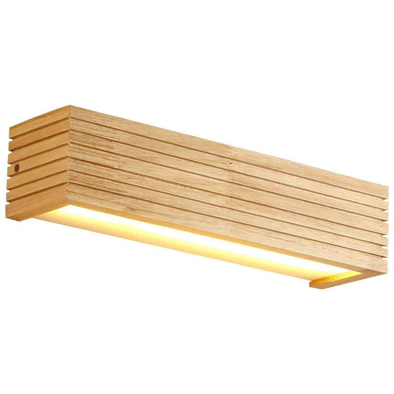 Skanto | Modern LED Wood Wall Lamp for Bathroom and Hallway | Minimalist Indoor Lighting with Warm White