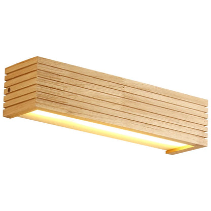 Skanto | Modern LED Wood Wall Lamp for Bathroom and Hallway | Minimalist Indoor Lighting with Warm White