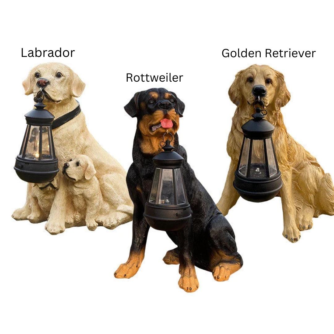 Skanto | Solar Dog Statue with LED Light - LumiPup