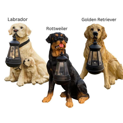 Skanto | Solar Dog Statue with LED Light - LumiPup