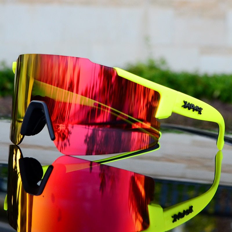 Skanto | ReflectRide Sports Sunglasses – Aerodynamic Cycling Glasses with UV Protection and Interchangeable Frame