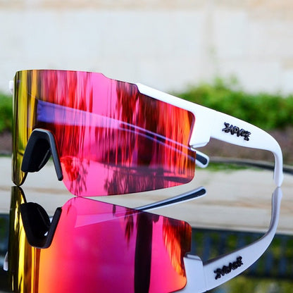 Skanto | ReflectRide Sports Sunglasses – Aerodynamic Cycling Glasses with UV Protection and Interchangeable Frame
