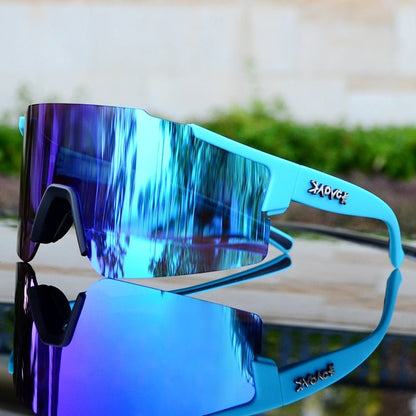 Skanto | ReflectRide Sports Sunglasses – Aerodynamic Cycling Glasses with UV Protection and Interchangeable Frame