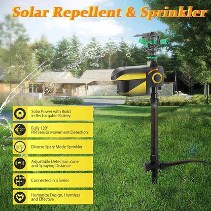 BowLift | Motion Activated Deer Repellent Sprinkler - Solar Powered Animal Deterrent for Gardens & Lawns