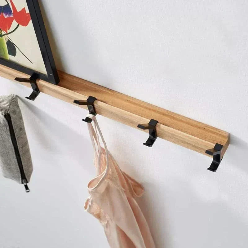 BowLift | Nordic Wall-Mounted Coat Rack with Movable Hooks – Black