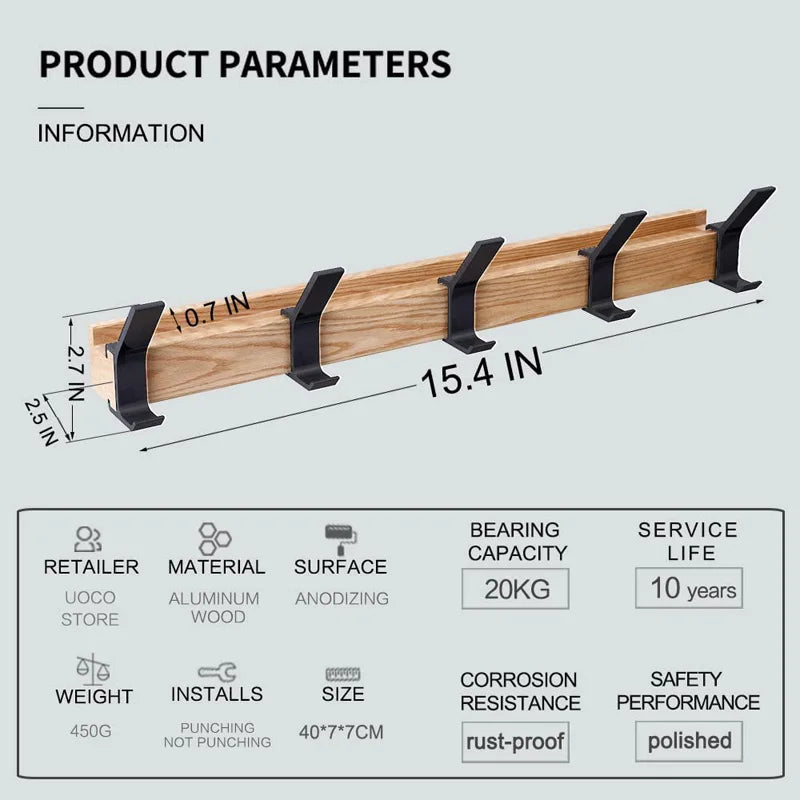 BowLift | HaakFlex | Wall wardrobe with 5 Adjustable Double Hooks – Scandinavian Design